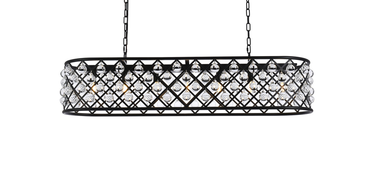 Madison 7 light Matte Black Chandelier Clear Royal Cut Crystal