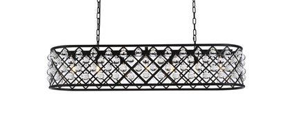Madison 7 light Matte Black Chandelier Clear Royal Cut Crystal