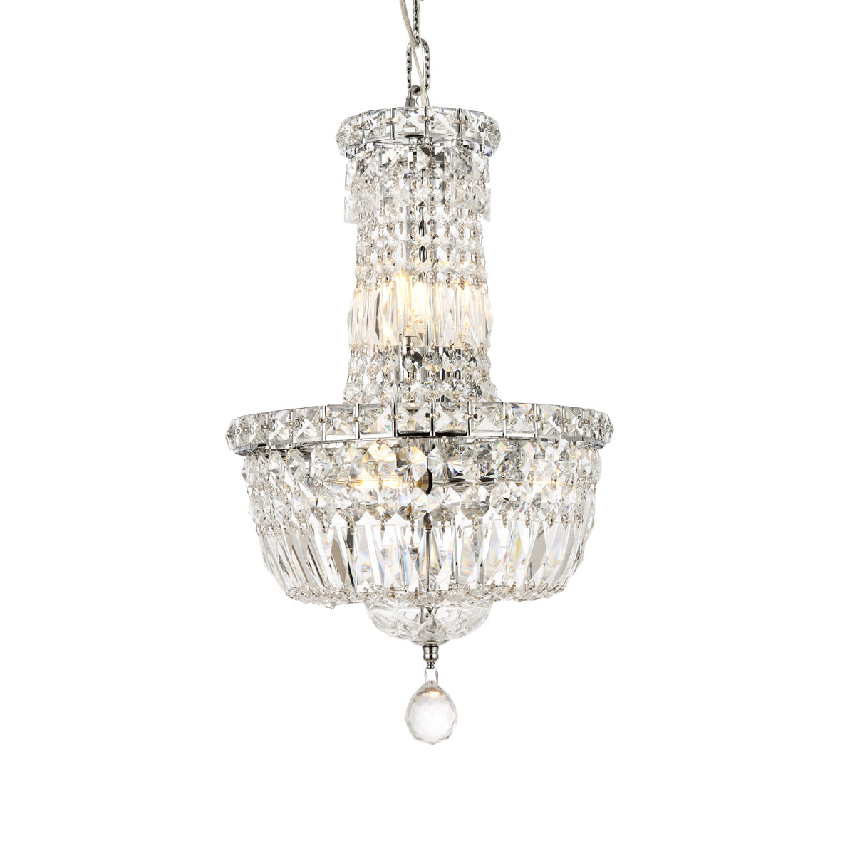 Tranquil 6 light Chrome Pendant Clear Royal Cut Crystal