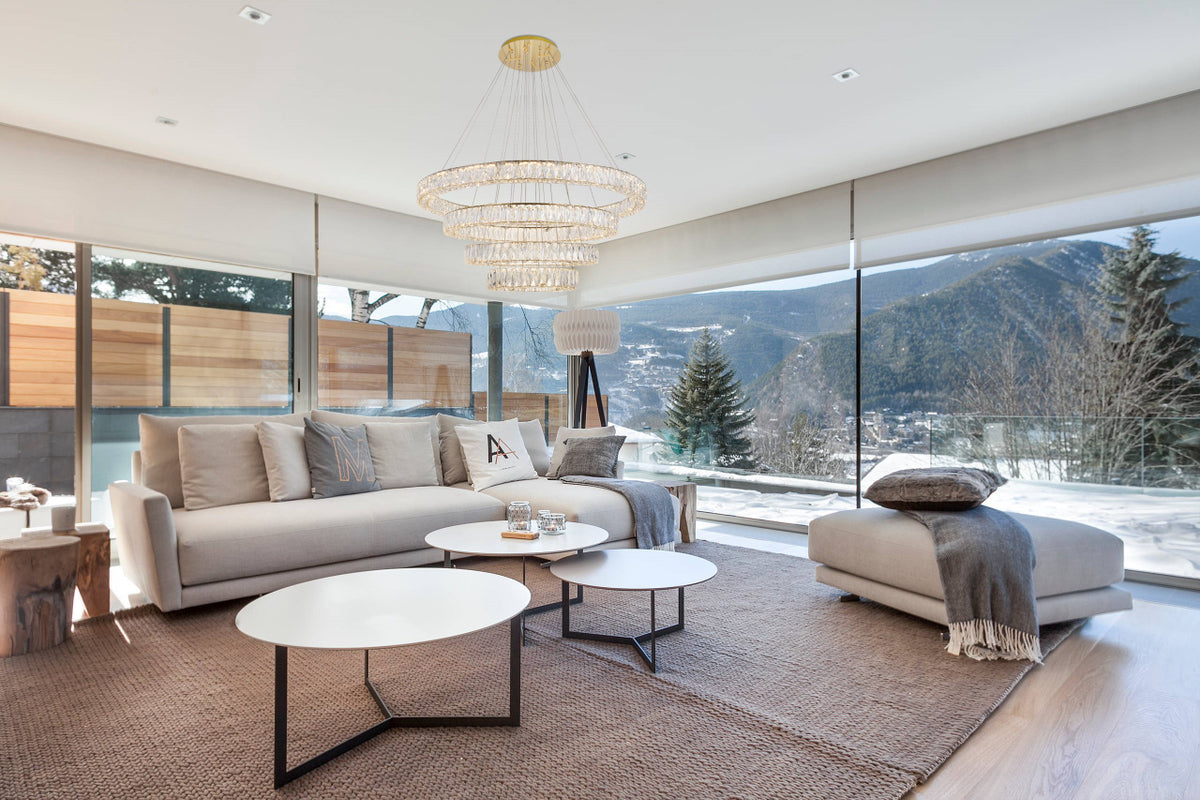 Monroe Integrated LED chip light Gold Chandelier Clear Royal Cut Crystal