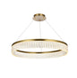 Rune 32 inch Adjustable LED chandelier in Satin Gold