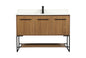 48 inch Single bathroom vanity in walnut brown with backsplash