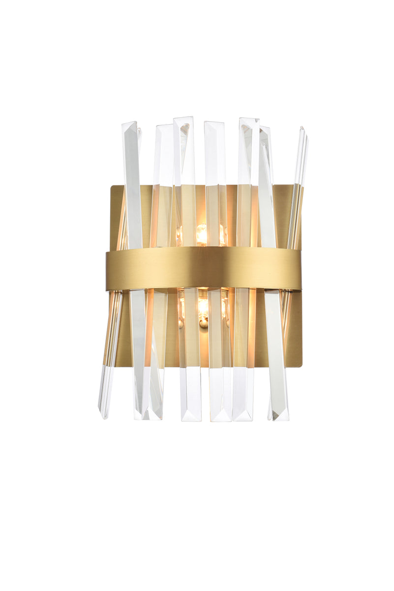 Serephina 8 inch crystal bath sconce in satin gold
