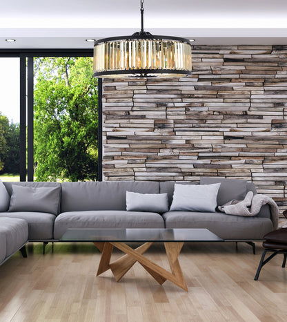 Chelsea 10 light Matte Black Chandelier Golden Teak (Smoky) Royal Cut Crystal