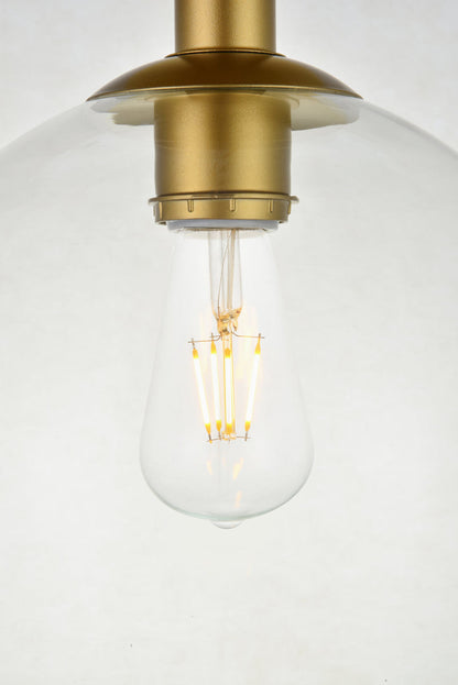 Baxter 1 Light Brass Flush Mount With Clear Glass