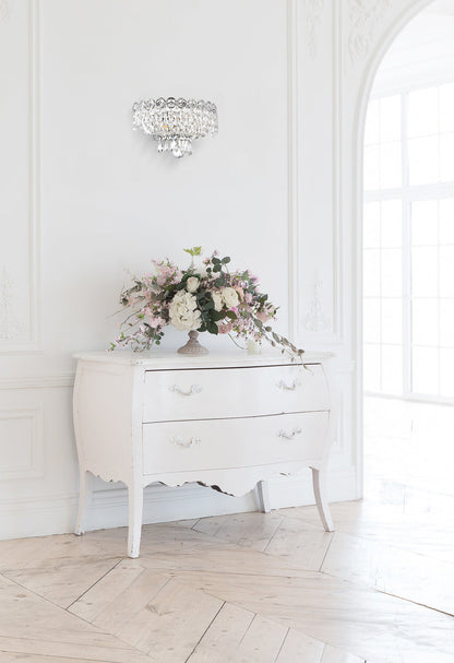 Century 2 light Chrome Wall Sconce Clear Royal Cut Crystal