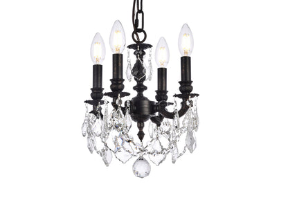 Lillie 4 light Dark Bronze Pendant Clear Royal Cut Crystal