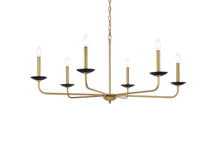 Cohen 42 inch pendant in black and brass