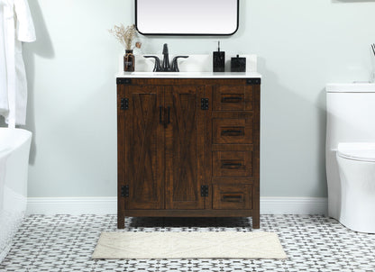 32 inch Single bathroom vanity in expresso with backsplash