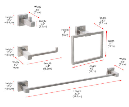 Isla 4-Piece Bathroom Hardware Set in Brushed Nickel