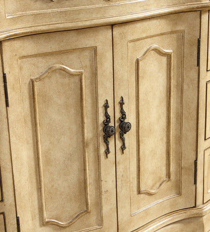 60 inch Single Bathroom vanity In Antique Beige with ivory white engineered marble