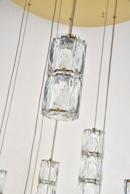 Polaris LED light Gold Pendant Clear Crystal