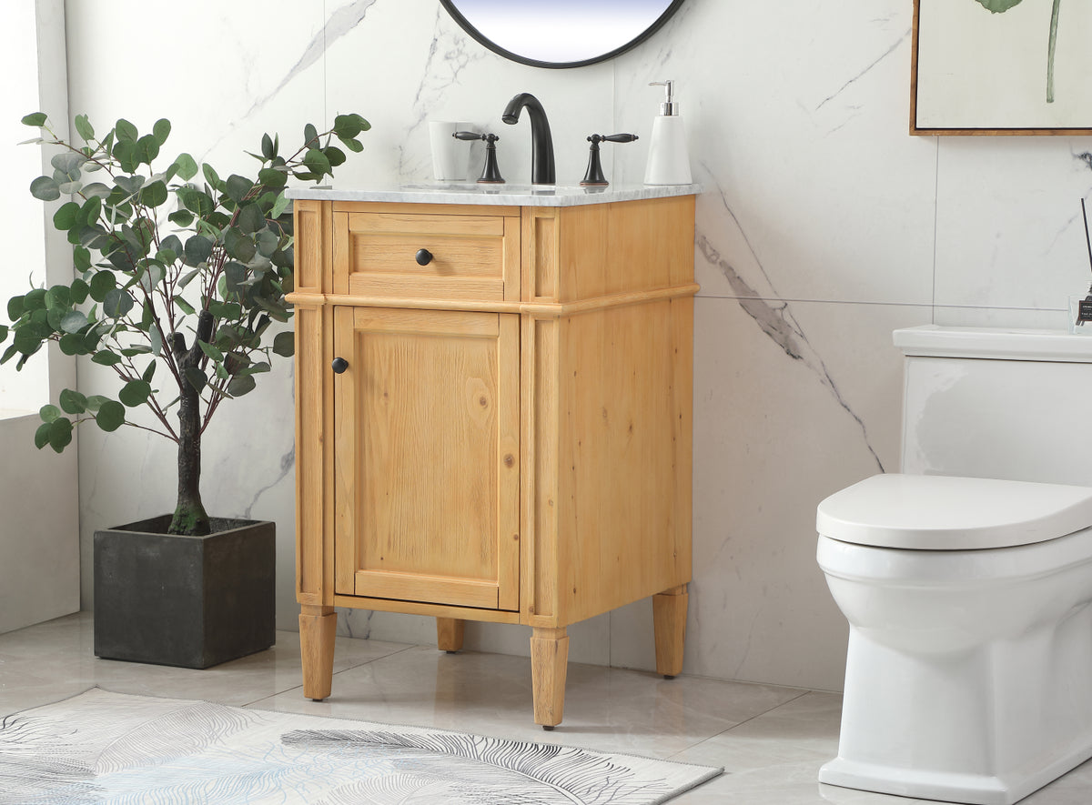 21 inch Single bathroom vanity in natural wood