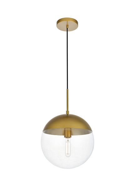 Eclipse 1 Light Brass Pendant With Clear Glass