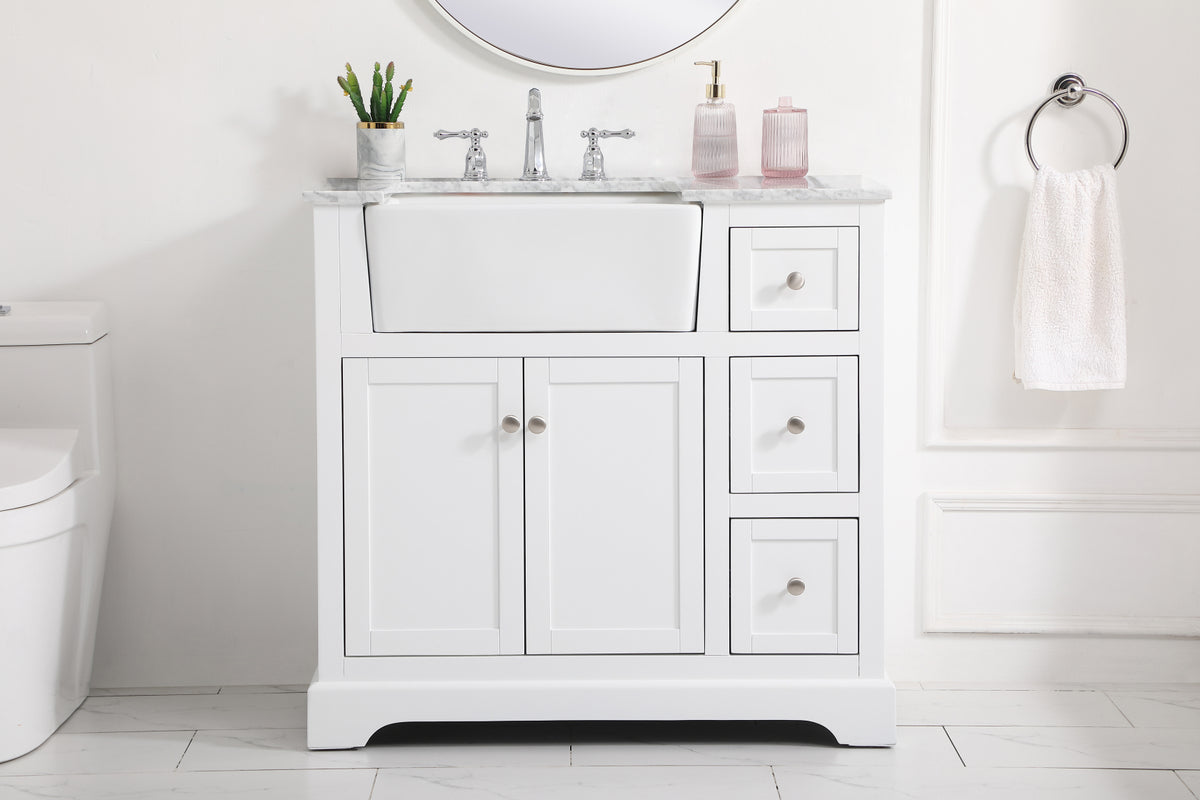 36 inch Single bathroom vanity in white