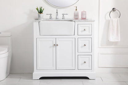 36 inch Single bathroom vanity in white