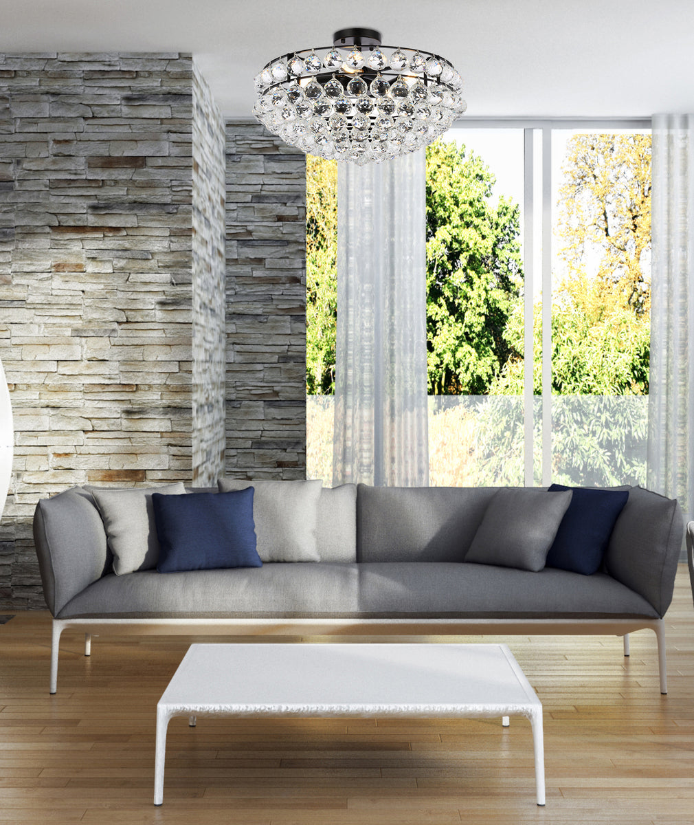 Savannah 20 inch flush mount in black