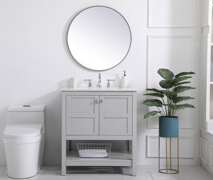30 inch Single Bathroom Vanity in Gray