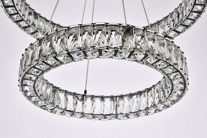 Monroe 28 inch LED double ring chandelier in black