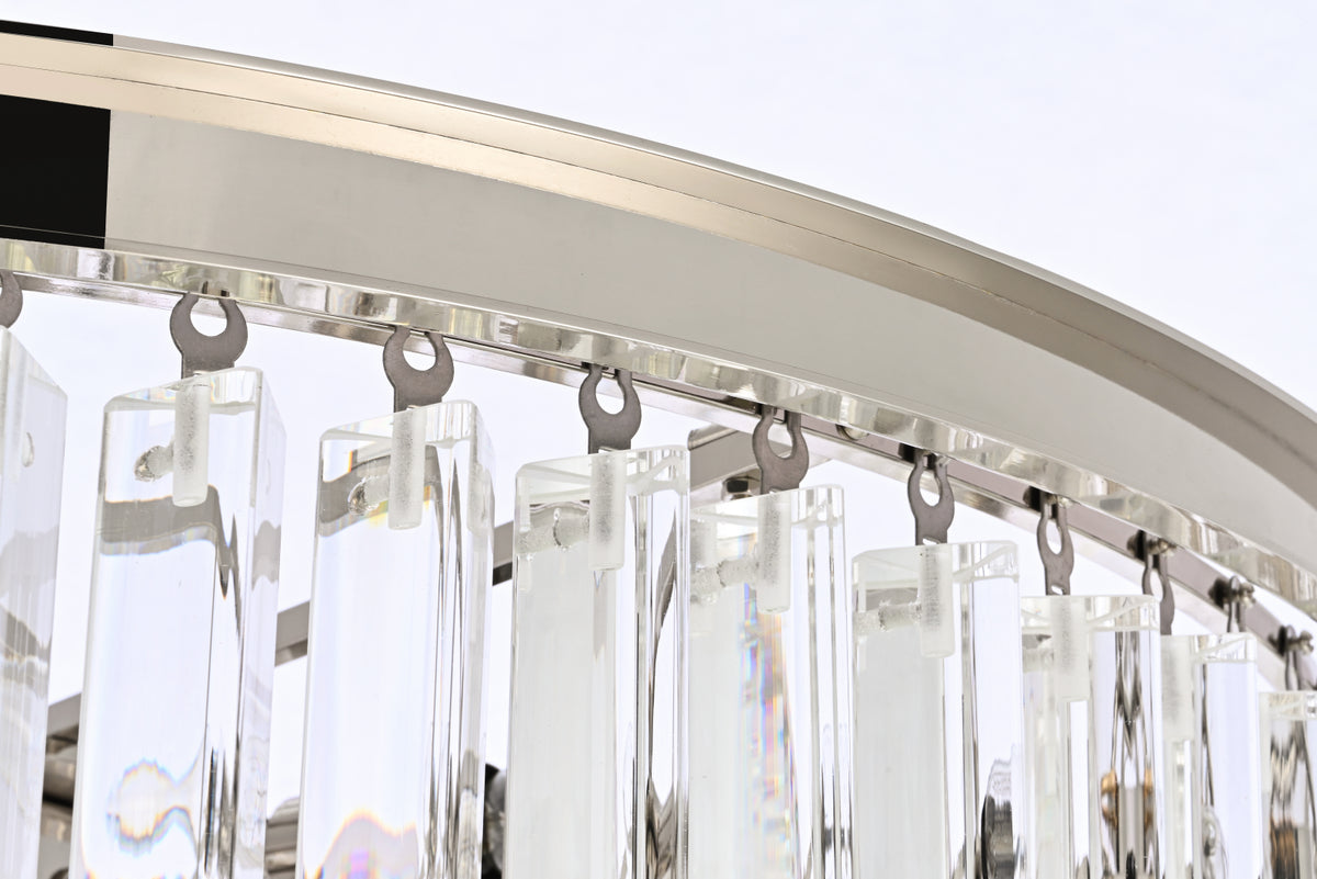 Sydney 36.5 inch spiral crystal chandelier in polished nickel