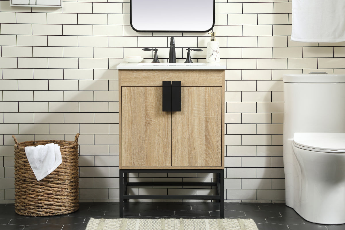 24 inch Single bathroom vanity in mango wood