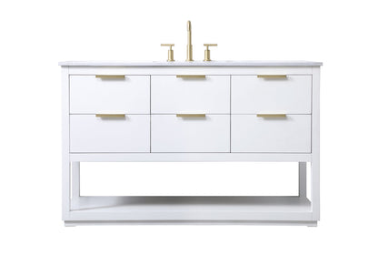 54 Inch SIngle Bathroom Vanity In White