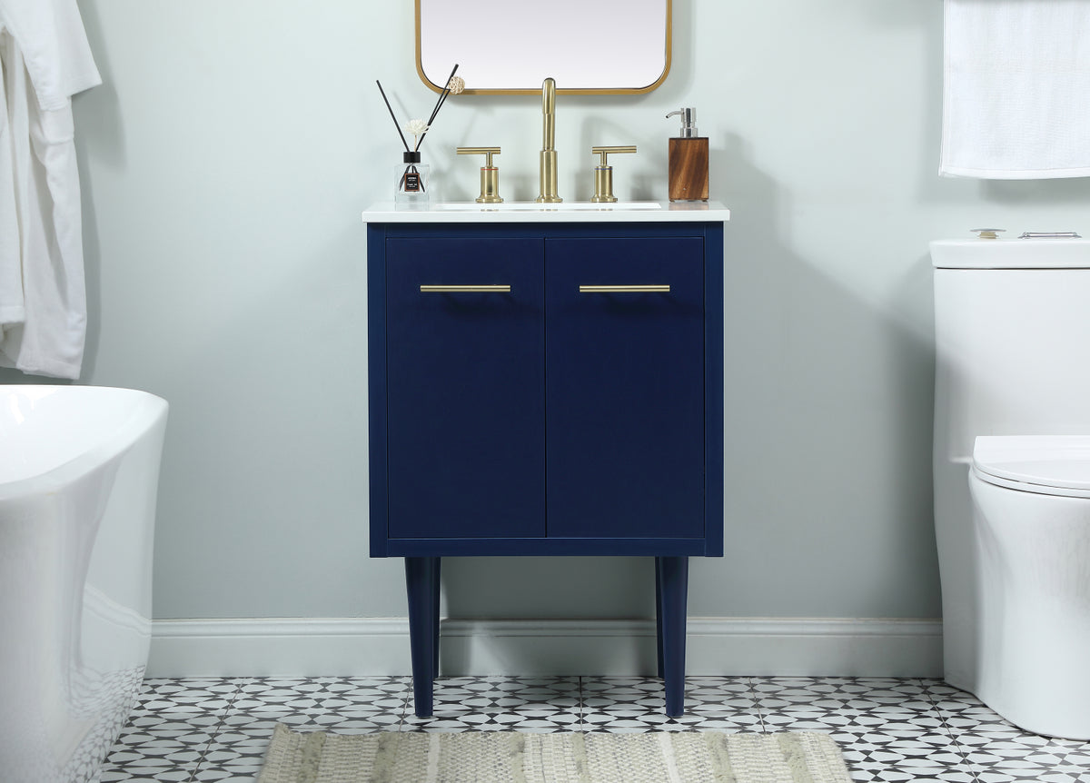 24 inch Single bathroom vanity in blue