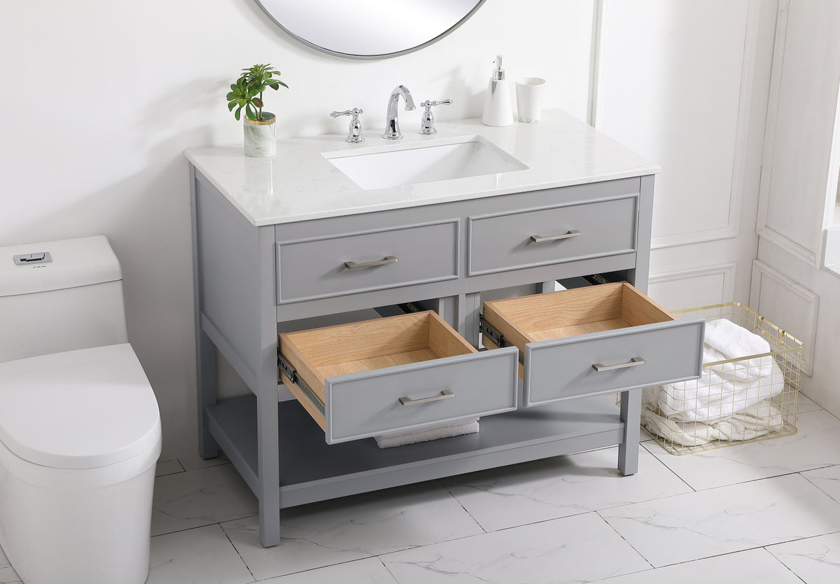 42 inch Single bathroom vanity in gray