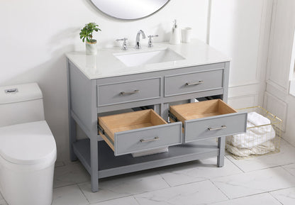 42 inch Single bathroom vanity in gray