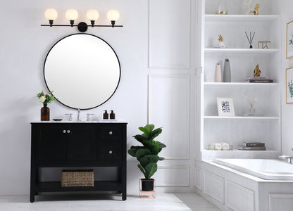 Collier 4 light Black and Frosted white glass Wall sconce