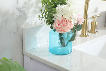 30 inch Single bathroom vanity in white with backsplash