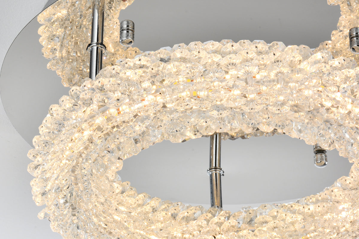 Bowen 14 inch Adjustable LED Flush Mount in Chrome