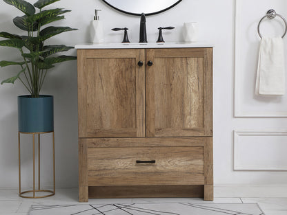 30 inch Single Bathroom Vanity in Natural oak