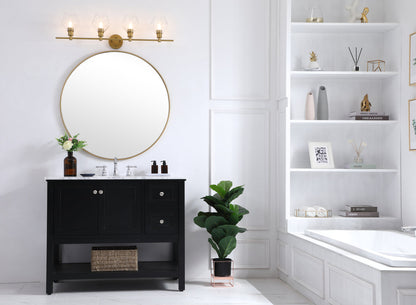 Gene 4 light Brass and Clear glass Wall sconce