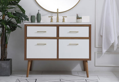 42 inch bathroom Vanity in White with Backsplash