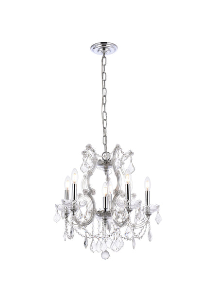 Maria Theresa 6 light Chrome Pendant Clear Royal Cut Crystal