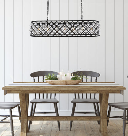 Madison 7 light Matte Black Chandelier Clear Royal Cut Crystal