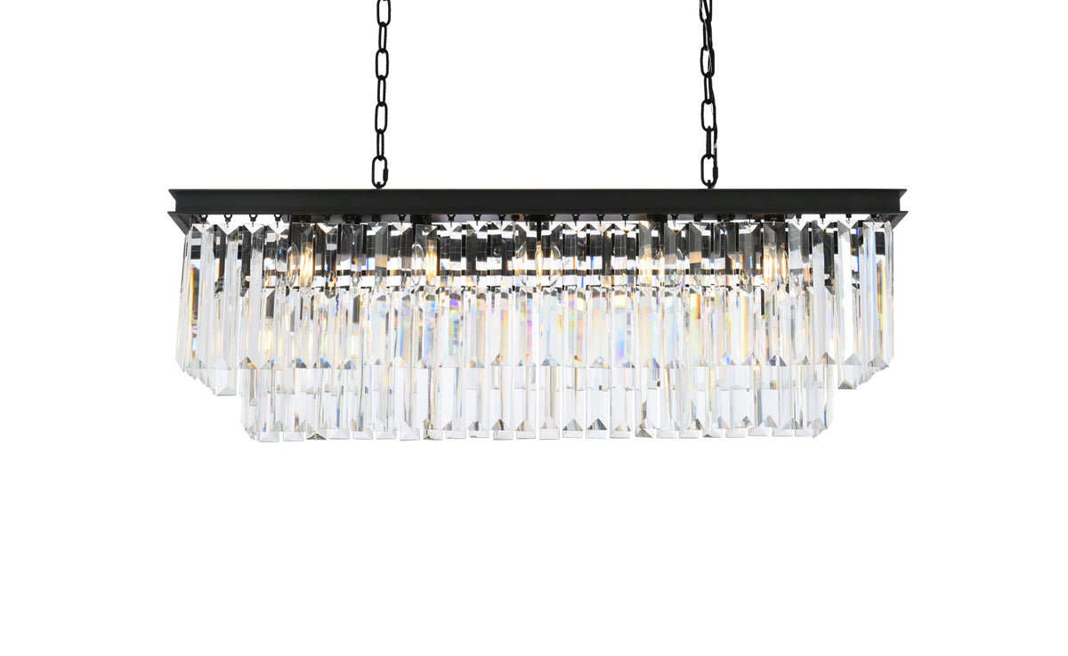 Sydney 12 light Matte Black Chandelier Clear Royal Cut Crystal