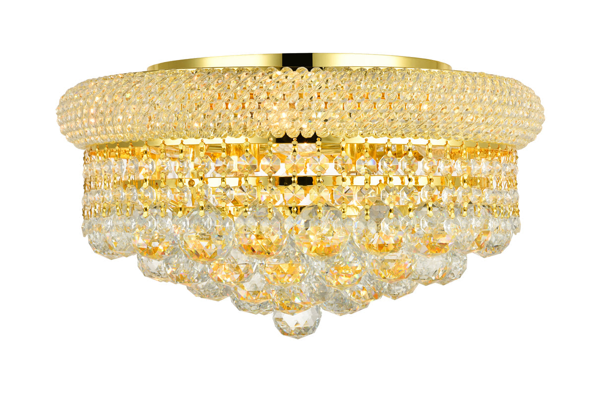 Primo 8 light Gold Flush Mount Clear Royal Cut Crystal