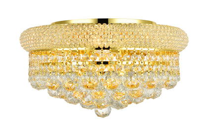 Primo 8 light Gold Flush Mount Clear Royal Cut Crystal