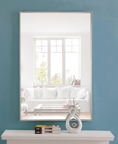Metal frame Rectangle Mirror 28 inch Silver