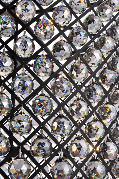 Madison 12 light Matte Black Chandelier Silver Shade (Grey) Royal Cut Crystal