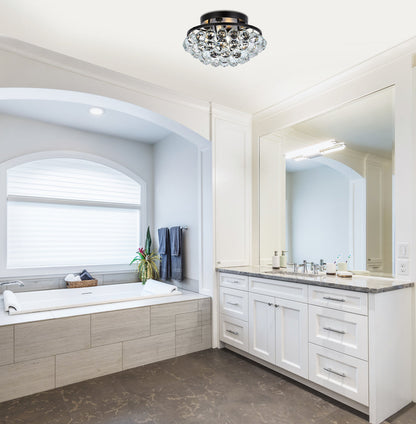 Corona 14 inch black flush mount