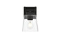 Merrick 1 light Black and Clear Bath Sconce