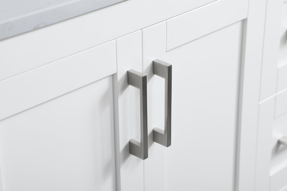 36 inch Single Bathroom Vanity in White with Backsplash