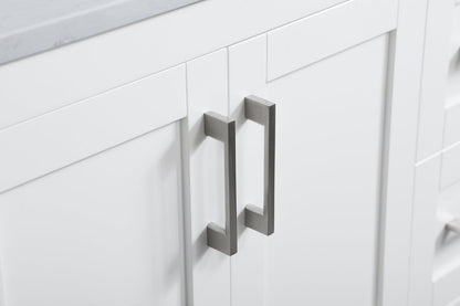 36 inch Single Bathroom Vanity in White with Backsplash