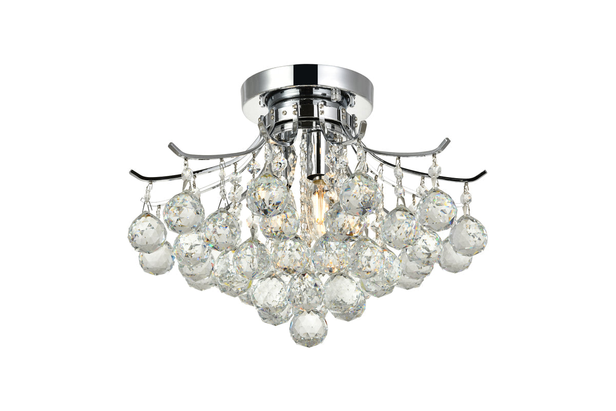 Toureg 3 light Chrome Flush Mount Clear Royal Cut Crystal