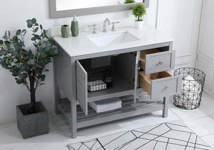 42 inch Single Bathroom Vanity in Gray with Backsplash