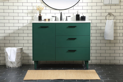 42 inch bathroom vanity in Green with backsplash