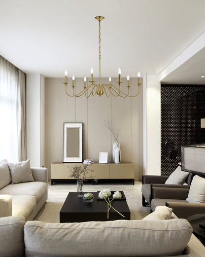 Rohan 42 inch chandelier in Satin Gold